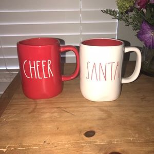Rae Dunn mugs. Christmas themed